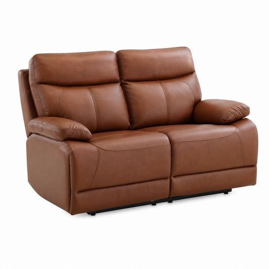 Canapé 2 places marron en cuir synthétique PU 170 x 95 x 100 cm